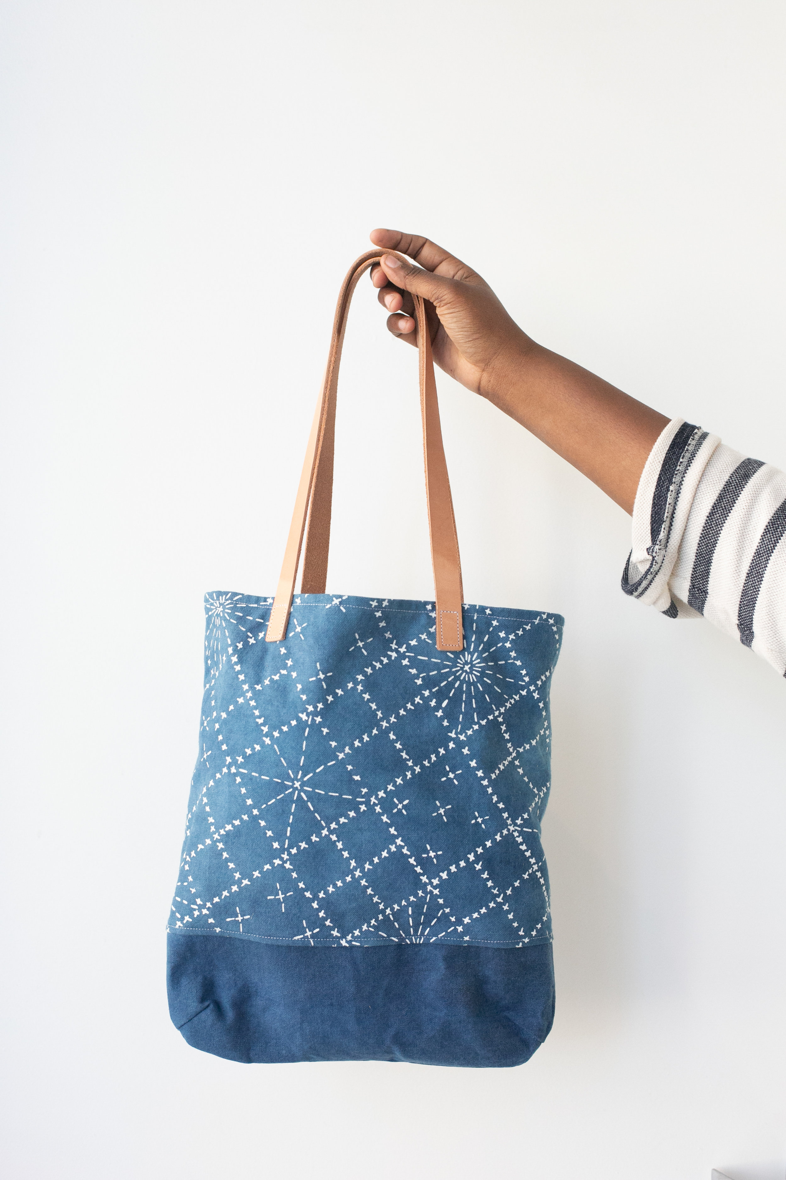 indigo tote bag