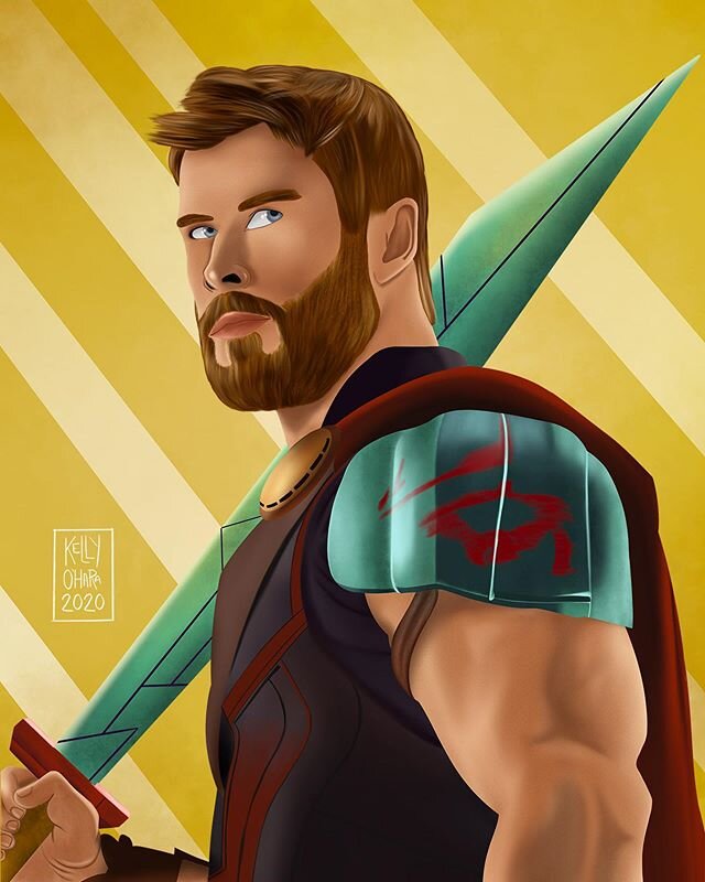 Almost done my #SixFanArts challenge! Today is my favorite #Marvel character #Thor. Got a couple of requests to do a character from the #MCU, so I just had to do Thor from #Ragnarock which is one of my favorite movies in the franchise. Only one spot 