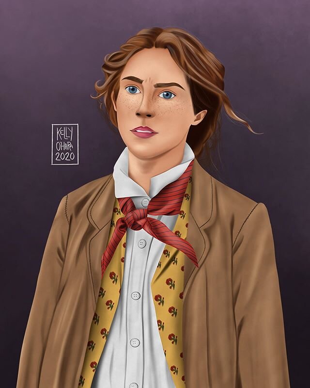 Finally finished my #SixFanArts challenge! My final painting for this challenge is of #JoMarch from #LittleWomen. Thank you to @andreamsipple for the suggestion, as this was my favorite movie from last year! I decided to draw Jo from one of my favori