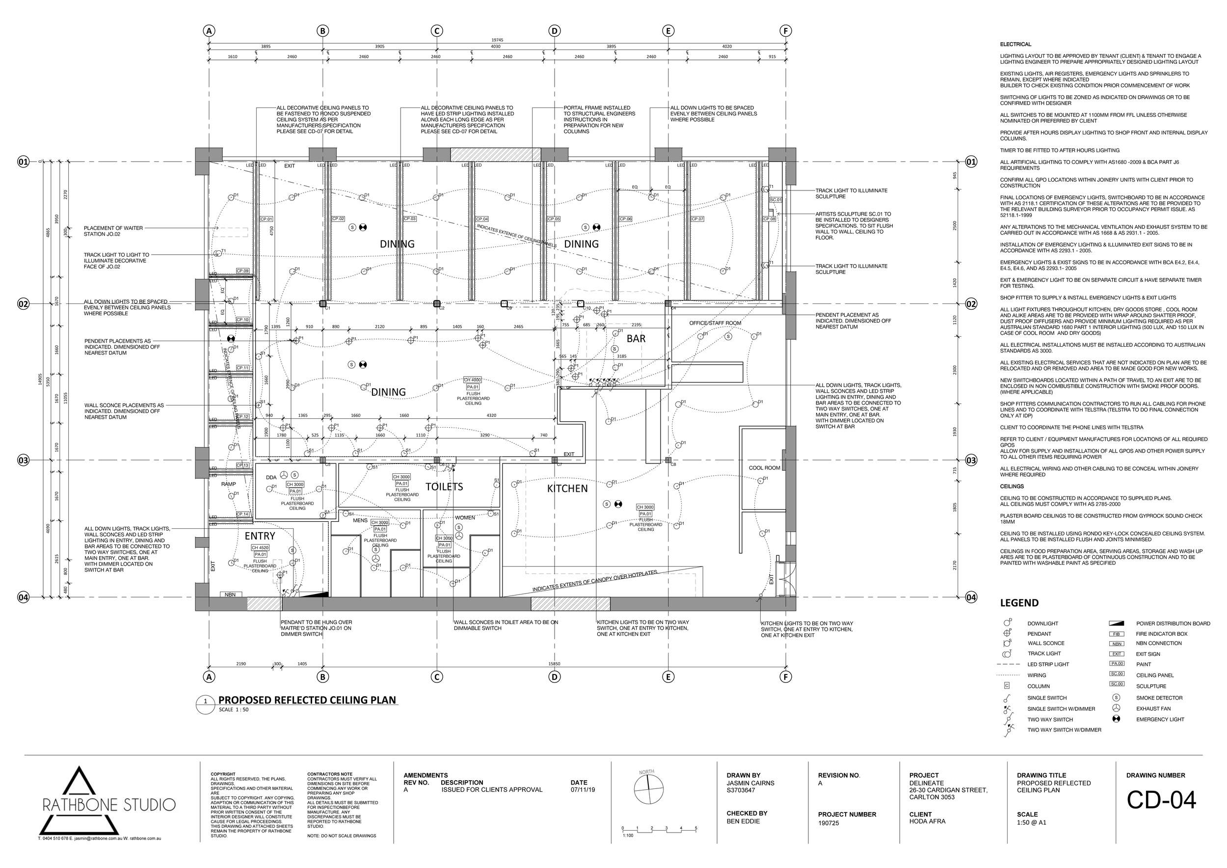 DELINEATE FINAL DOCUMENTATION - Sheet - CD-04 - PROPOSED REFLECTED CEILING PLAN.png