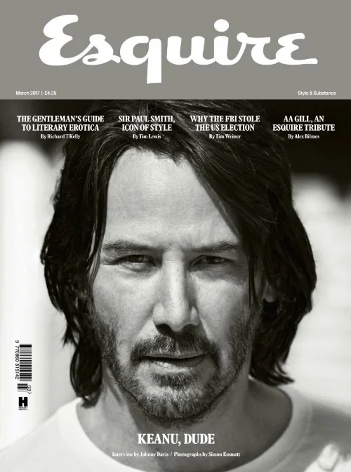 Esquire March 2017 Cover with Keanu Reeves featuring Brullen® Company