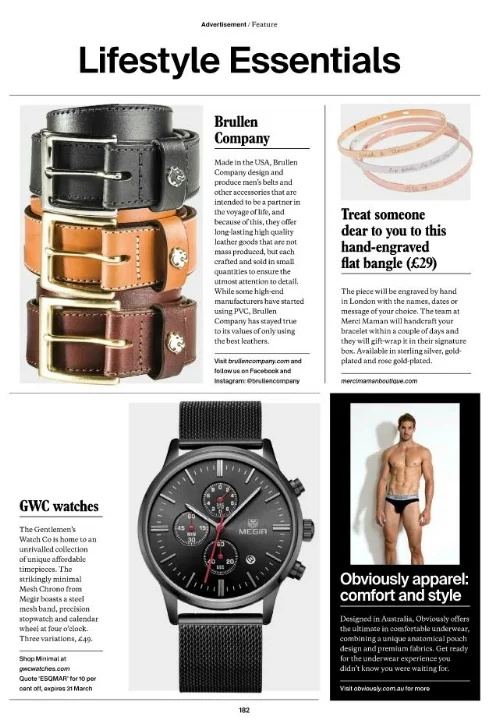 Esquire UK | Luxury Leather Belts by Brullen® Company