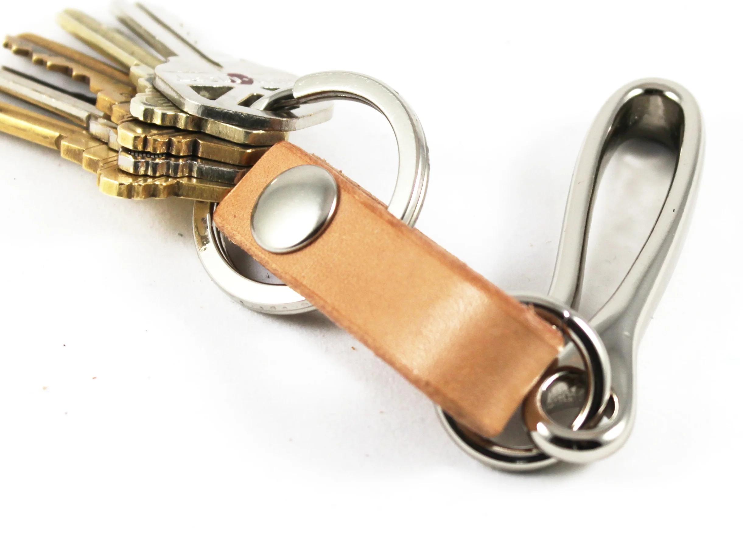 Leather Keychain | Women's Type 2FHS - Handmade in USA Fish Hook