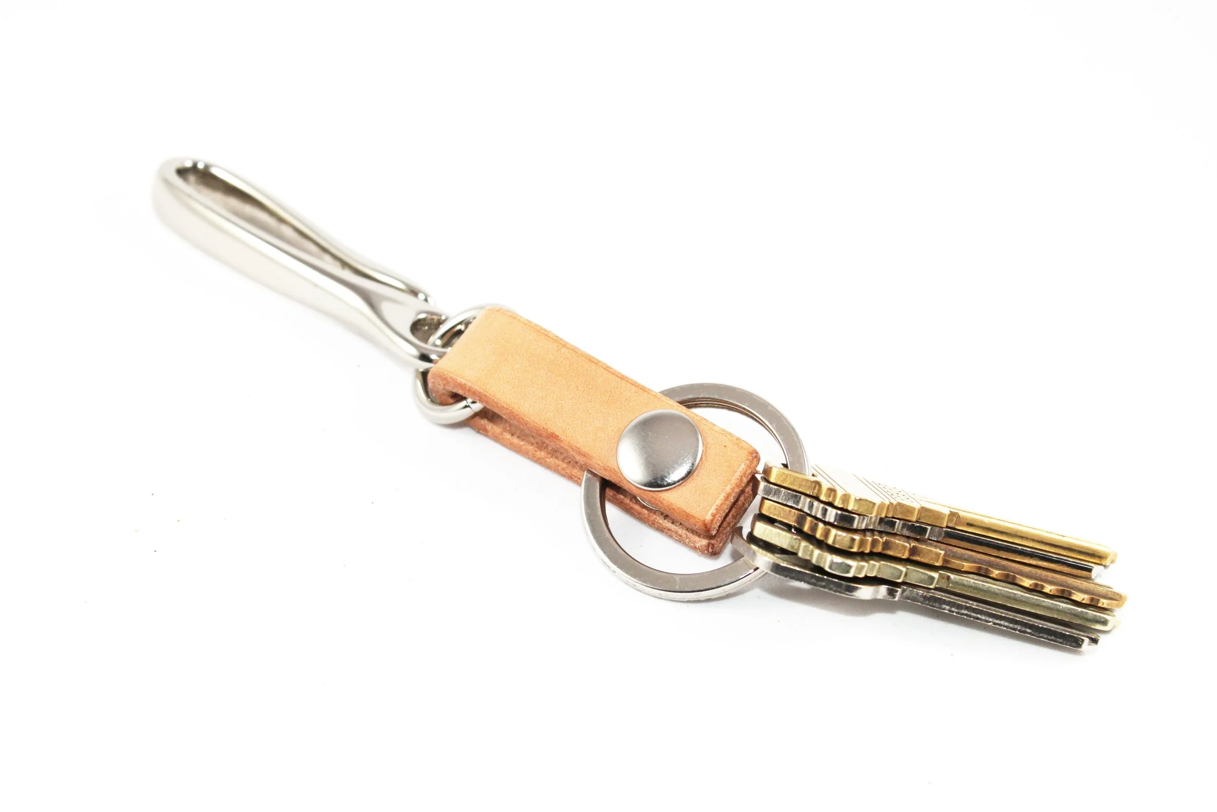 Leather Keychain | Women's Type 2FHS - Handmade in USA Fish Hook