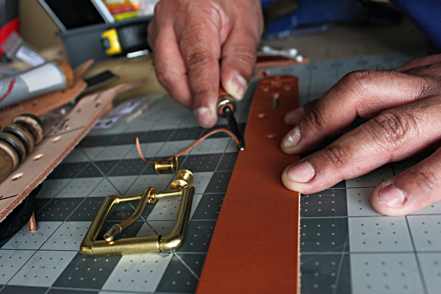 Leather Belts | Beveling edges by hand