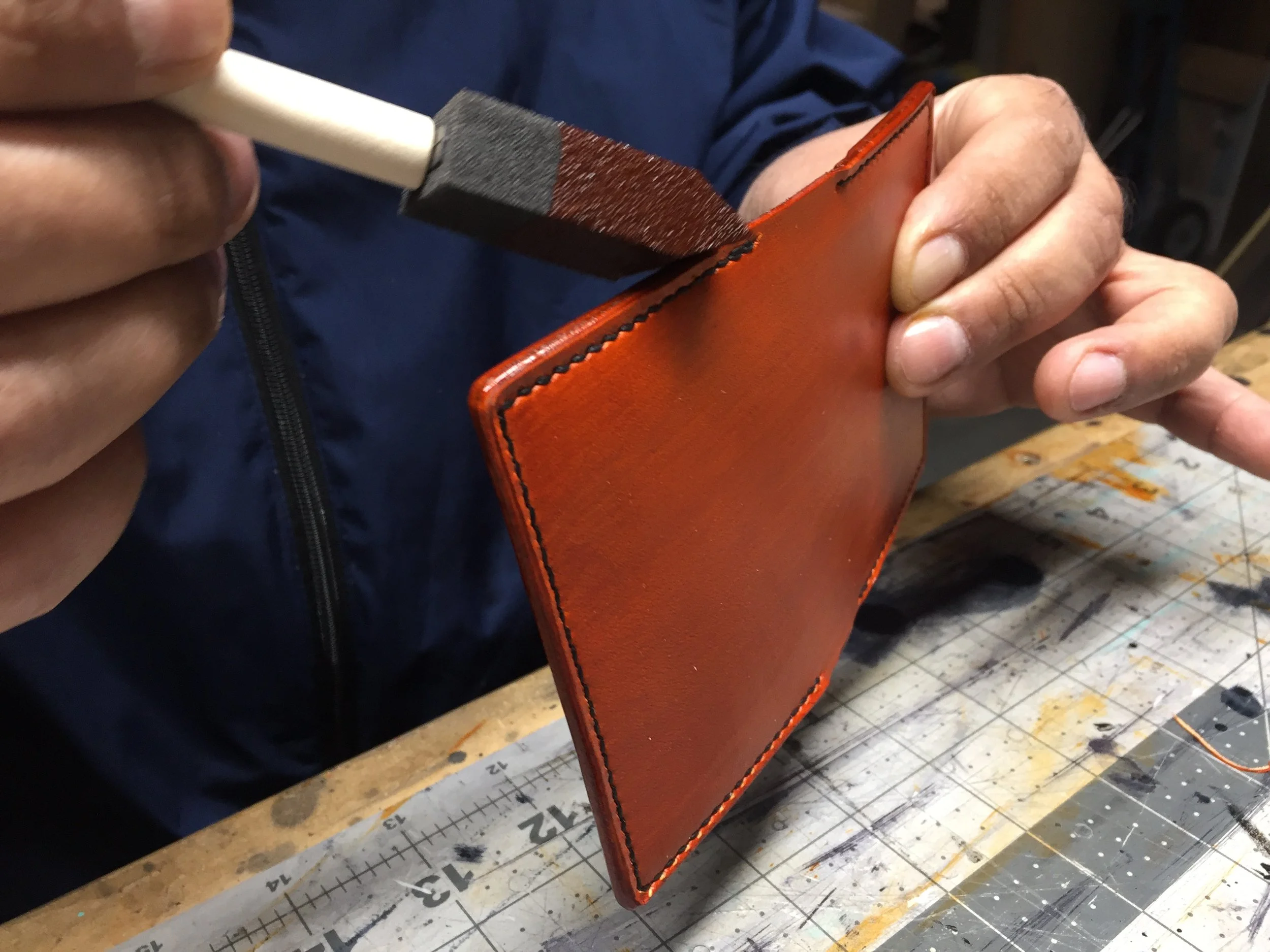 hand painted leather wallets