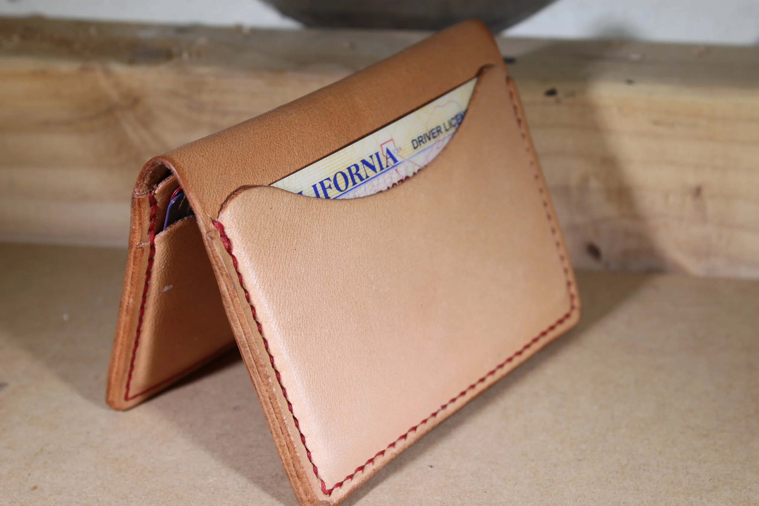 Handmade Credit Card Wallet | Made in USA | Tan 