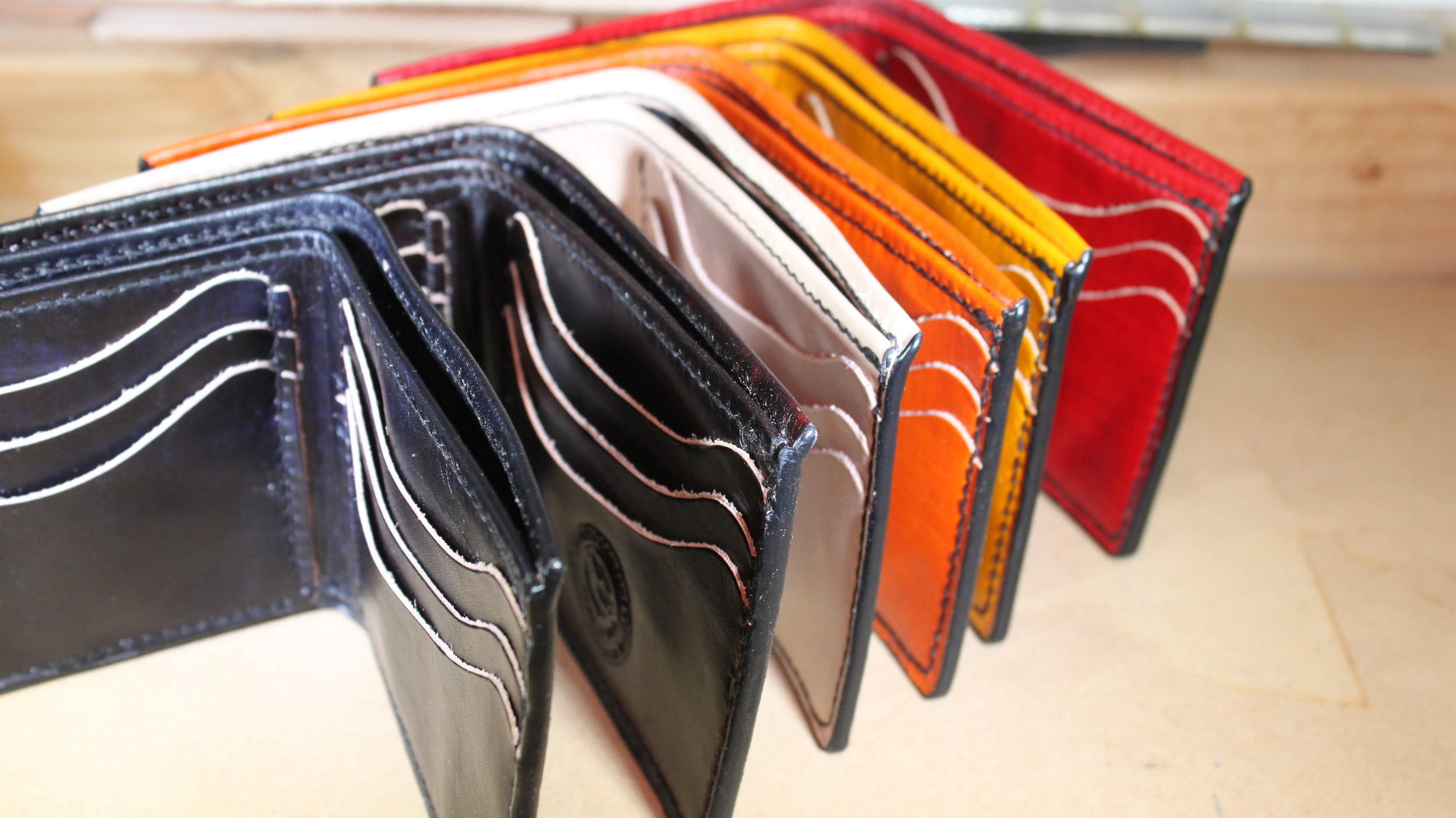 Bifold Leather Wallet | Handmade in USA | Saddle Stitched