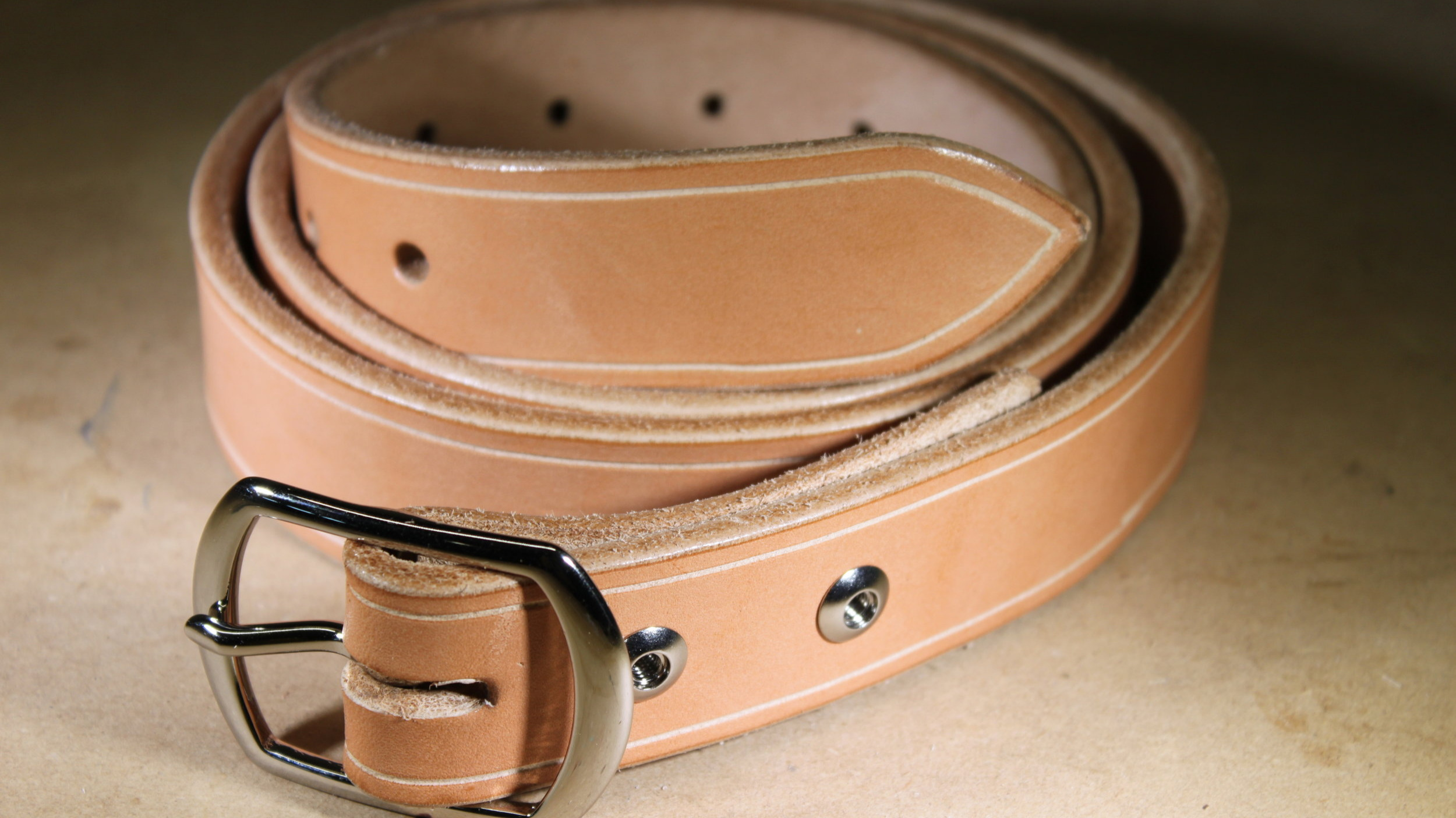 Handmade Leather Belt Medium 30-35 Tan