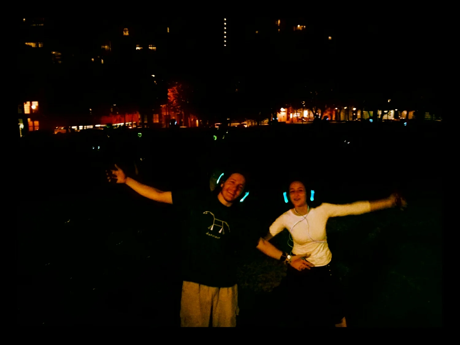 Coordinator Eliot dancing in the park.