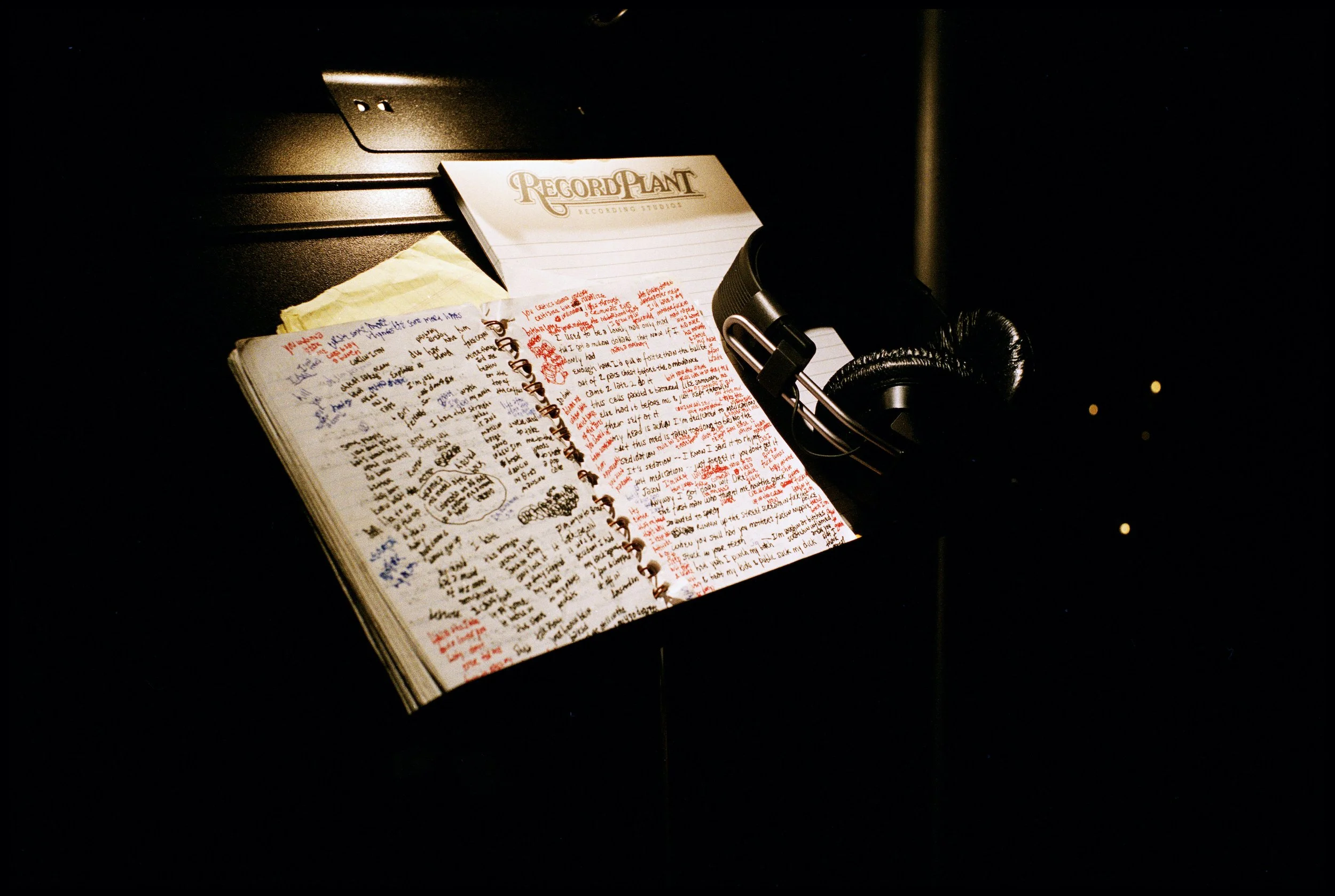  EMINEM Lyric Book, ‘If I Get Locked Up Tonight’. Record Plant Studios, L.A. Spet 22nd 1999. 