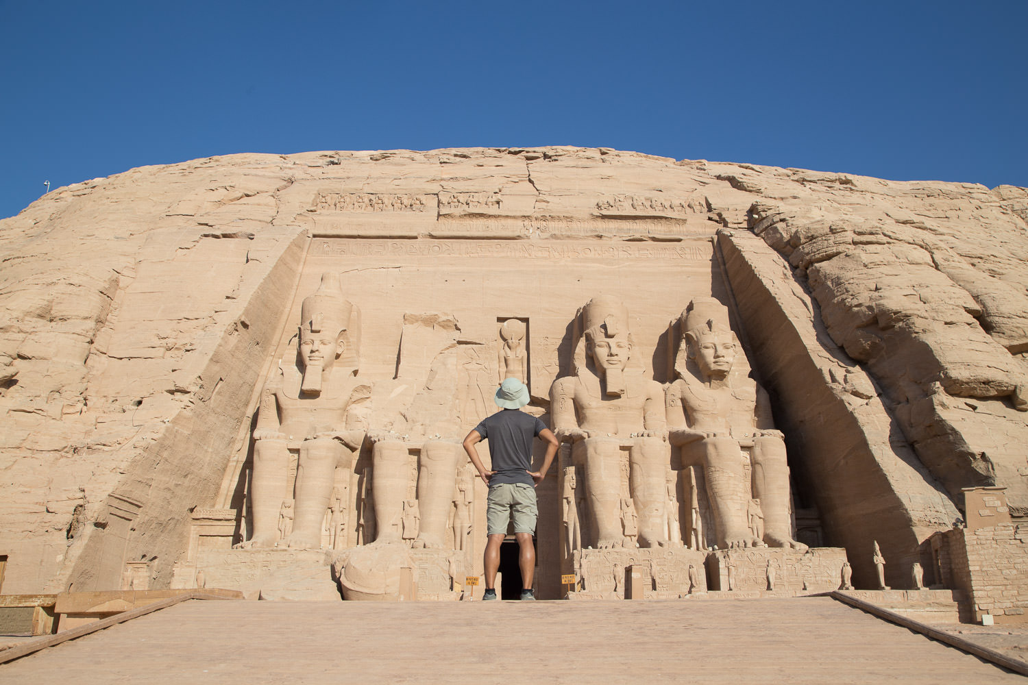 Looking up at Abu Simbel