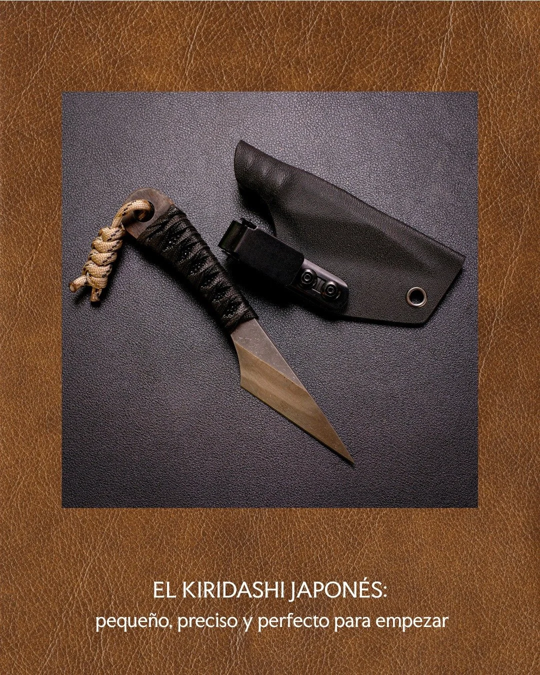 ✂️ El kiridashi es un cuchillo de filo lateral usado tradicionalmente en Jap&oacute;n para el trabajo con cuero, papel o madera. Su dise&ntilde;o simple y funcional lo convierte en una excelente primera pieza para quienes inician en la forja.

🔍 Con