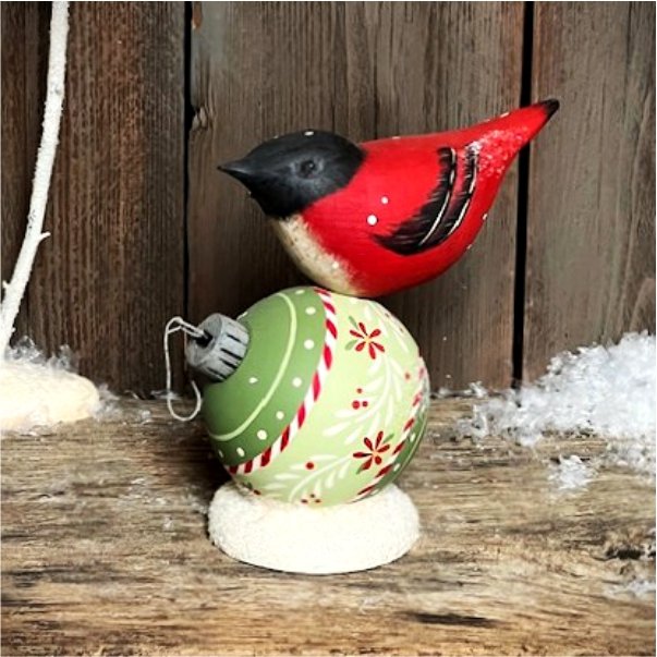 Redbird on Christmas Ornament