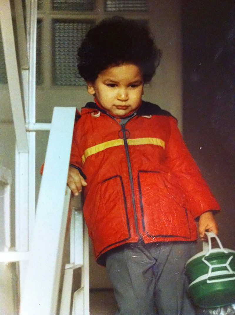 First day of school, I was frozen at the top of the stairs, not wanting to go.