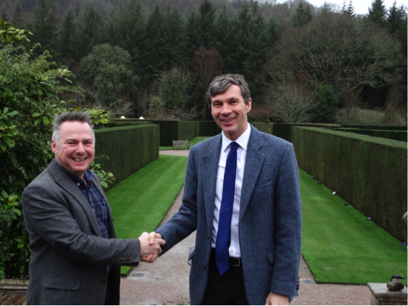 Steve Bowyer (left) for RHS Garden Rosemoor with Atkins Ferrie’s John Waldie