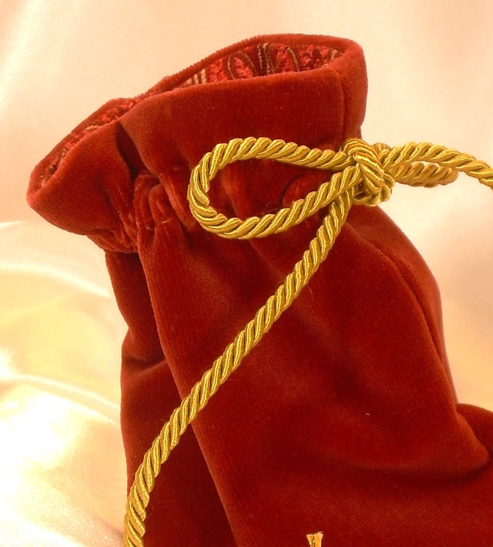 small red velvet bag with soft lining