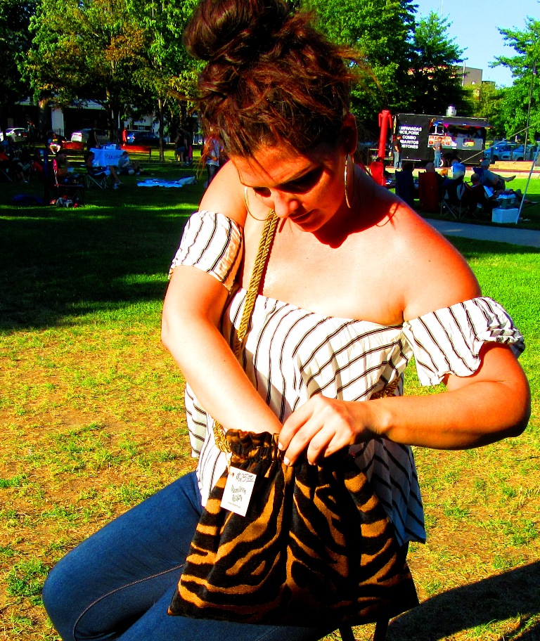 This big, bronze tiger bag has been one of my favorites. I had it for a while, but I knew someone would love it and buy it someday!