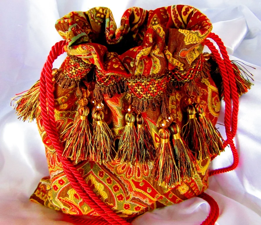 11.5x10 Tapestry Drawstring Bag