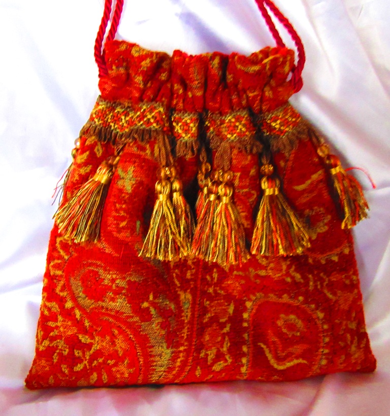 11.5x10 Tapestry Drawstring Bag