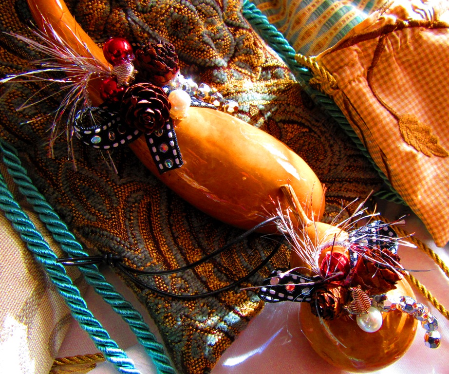 The gourds were a variety of shapes. I practically laugh when I look at them they're so cute.