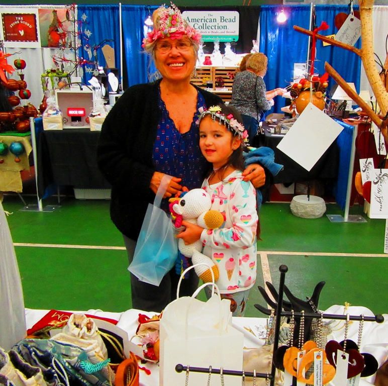 Karen and her granddaughter, Luna, were a couple just walking by that I HAD to give a heart to. Karen had a booth at the fair, Karen's Crowns and Pillows, as displayed on their heads. Thanks Karen and Luna (what a great name)!