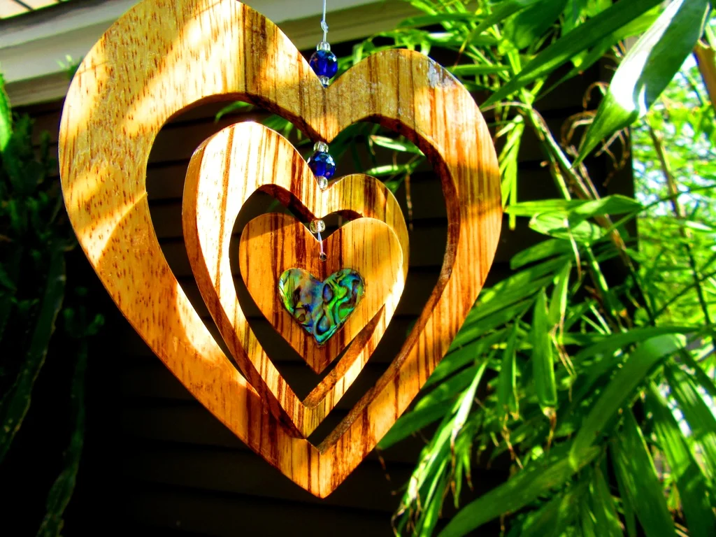 3-tier Zebrawood heart with Abalam heart inlay