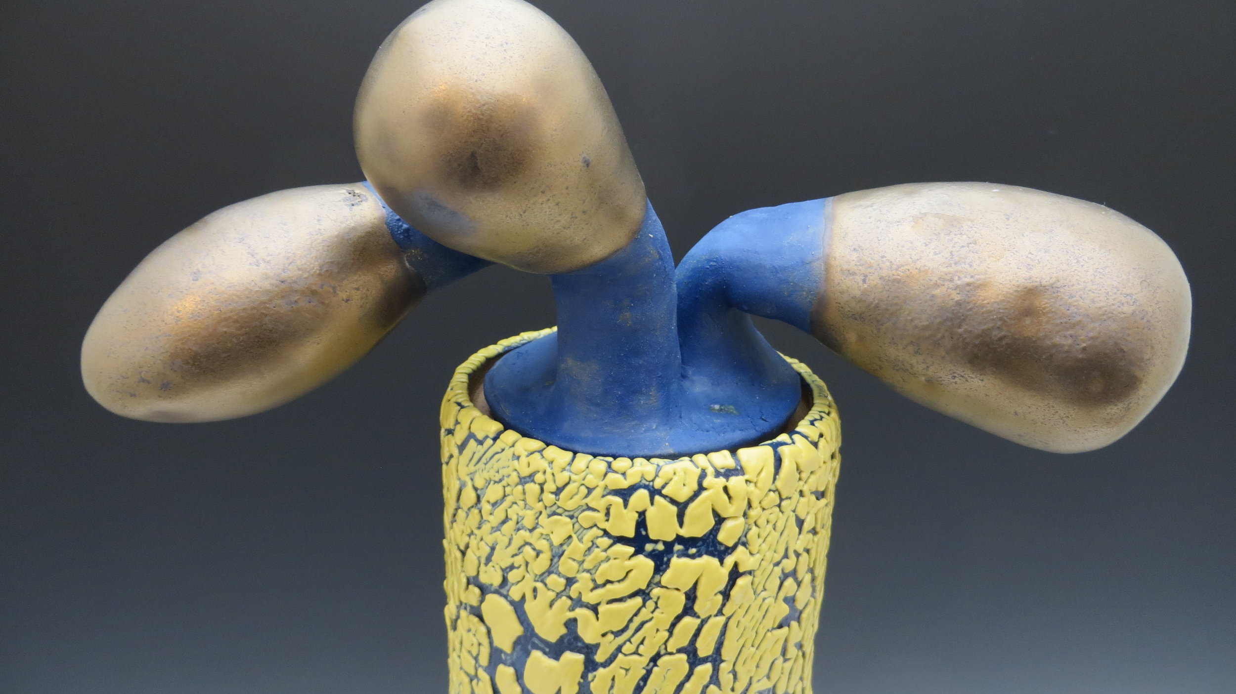 Bronze Tipped Yellow Mosaic Jar  (detail)