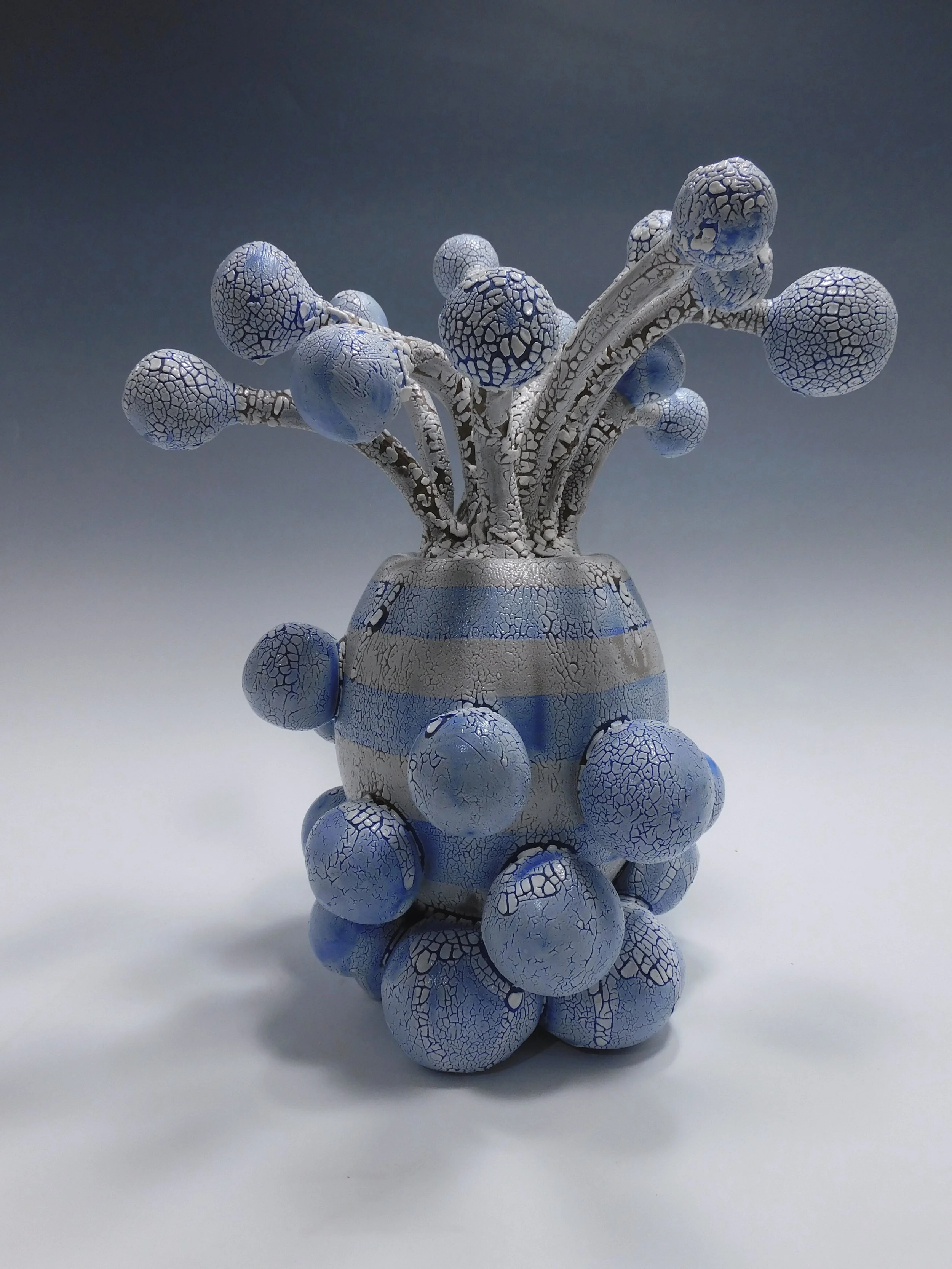 Blue Striped Ball Jar