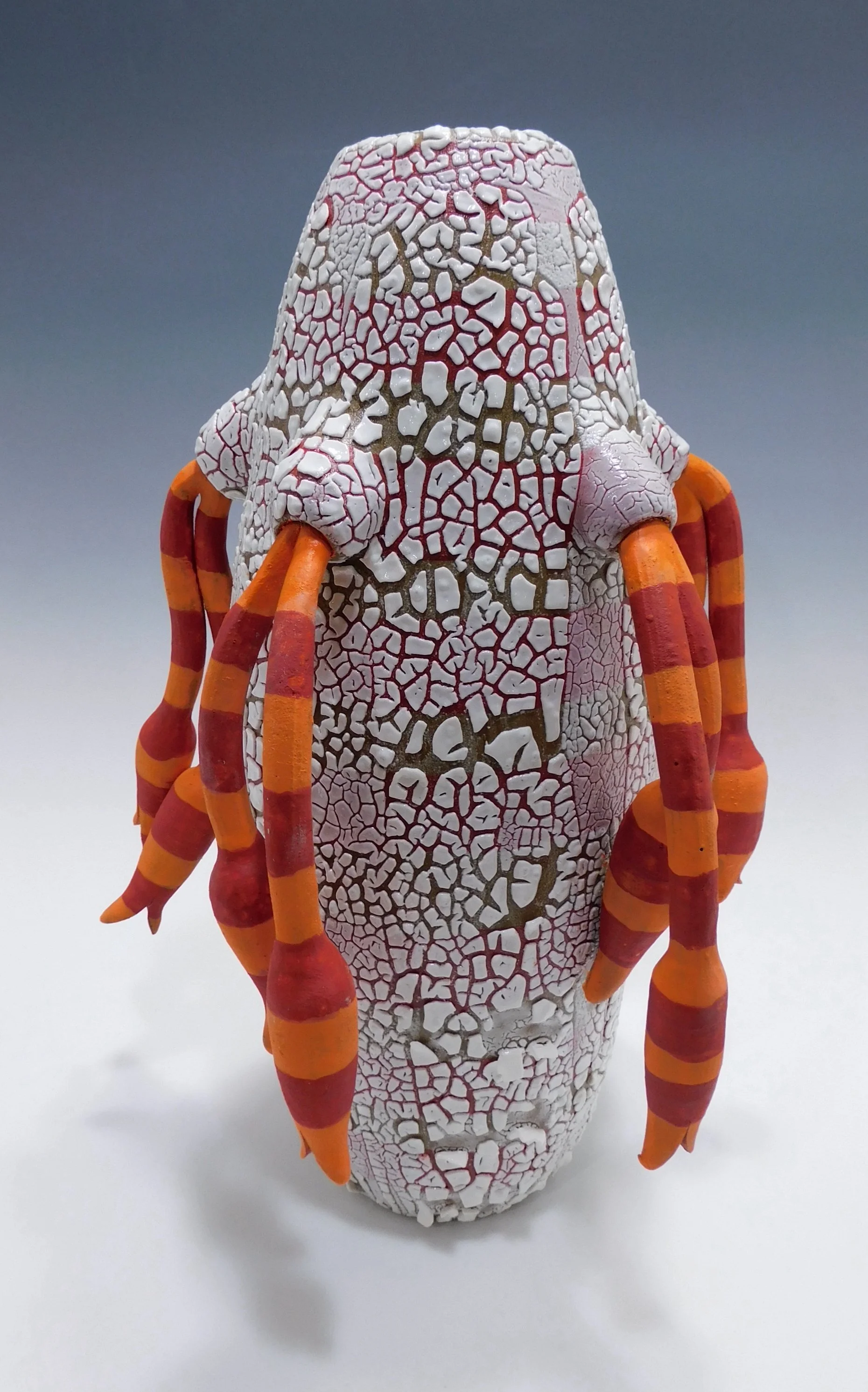 Vase with Drooping Striped Vines