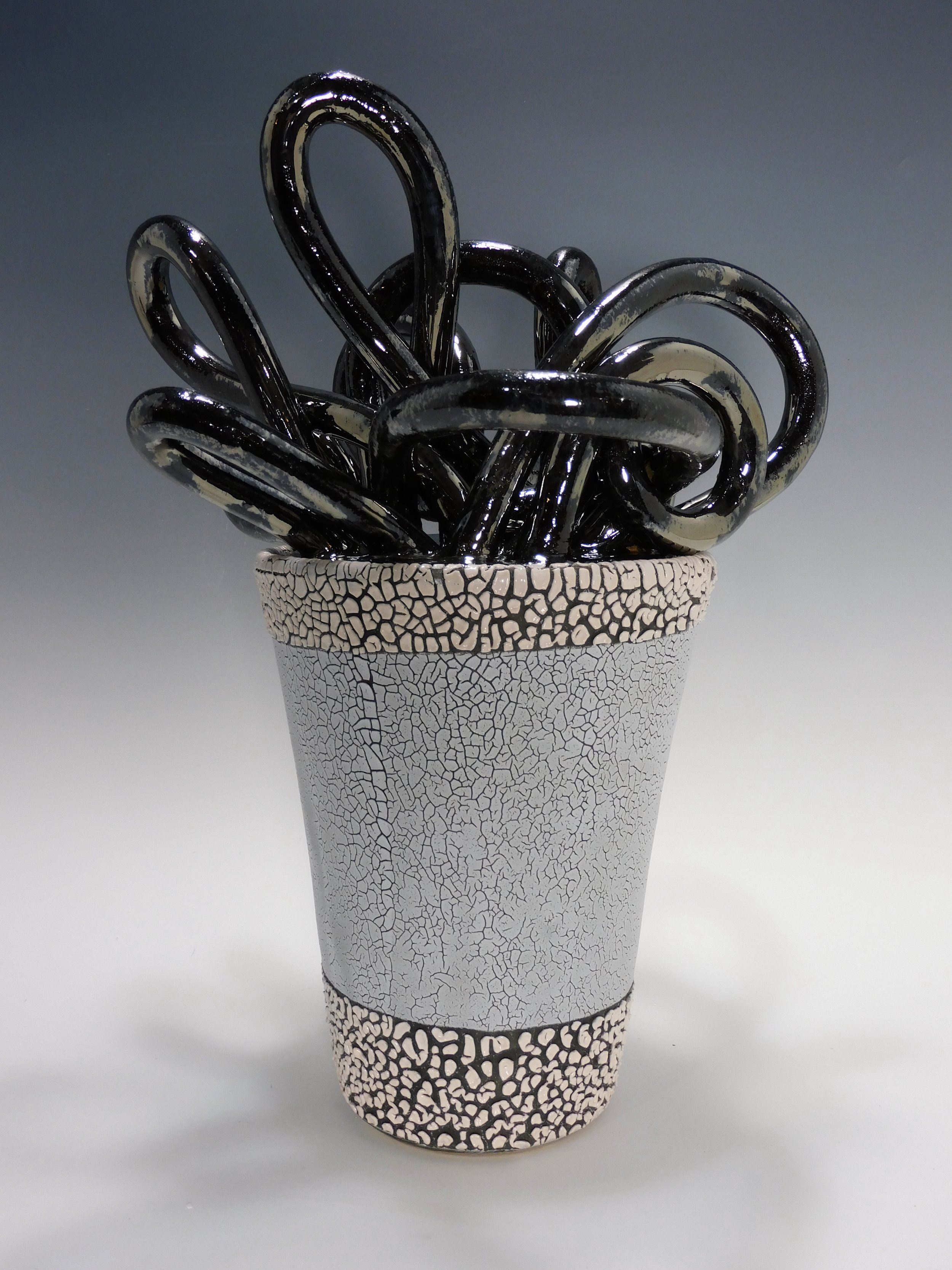 Banded Loop Covered Jar