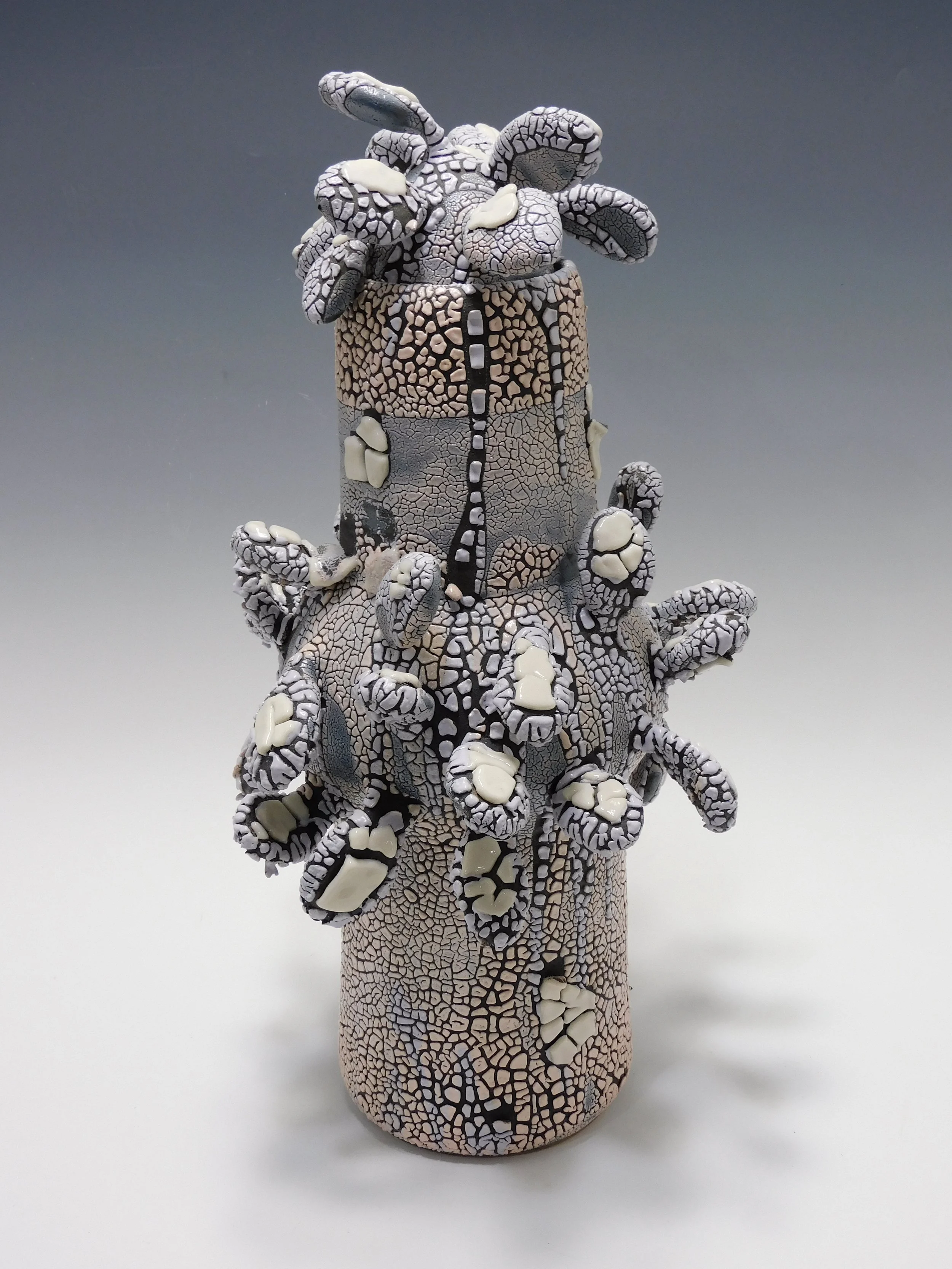 White Leafed Covered Jar