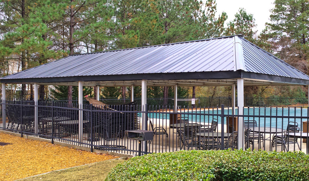 Pool Pavilion Metal Roof Installation