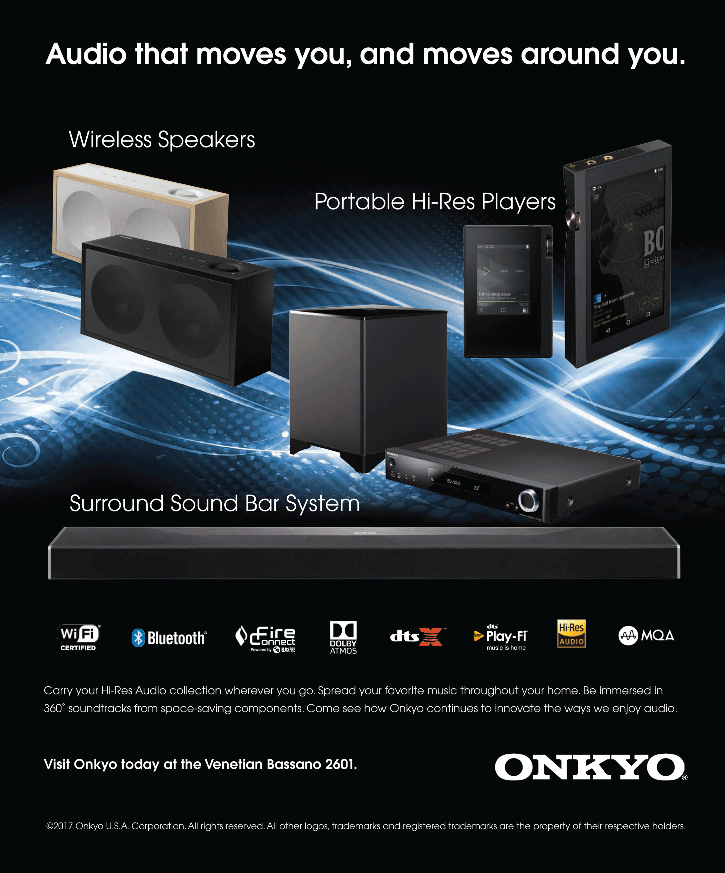 Onkyo Audio line-up Ad for multiple publications