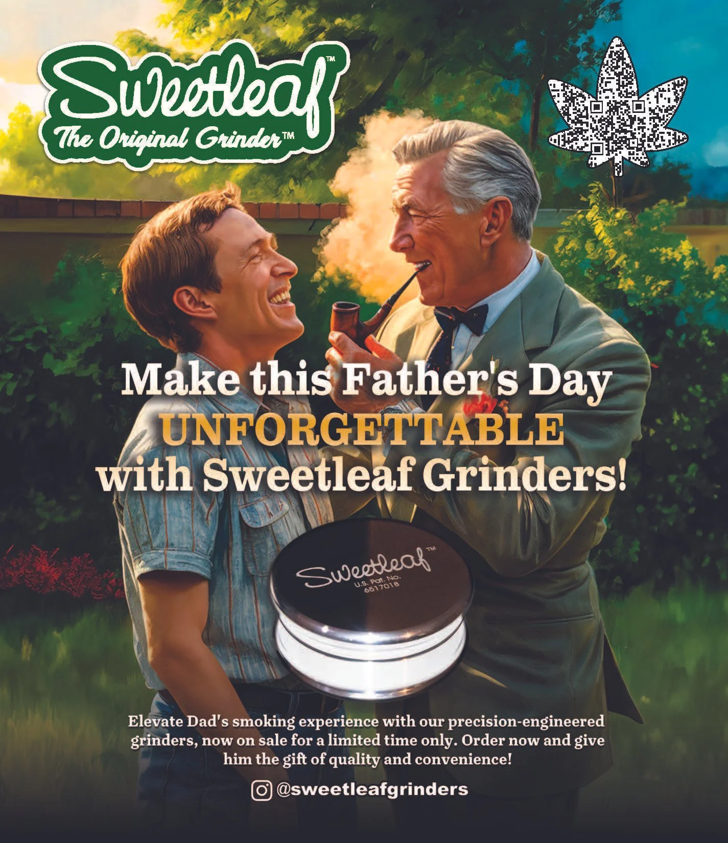 Sweetleaf Grinder 1/4 Page Ad for LEAF Magazine