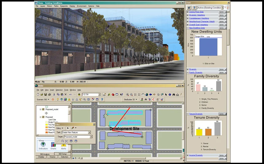Community Planning and Simulation Project (CommunityViz™): Development of an Interactive 3D/GIS, Digital Scenario Planning, Urban Design, and Forecasting Software