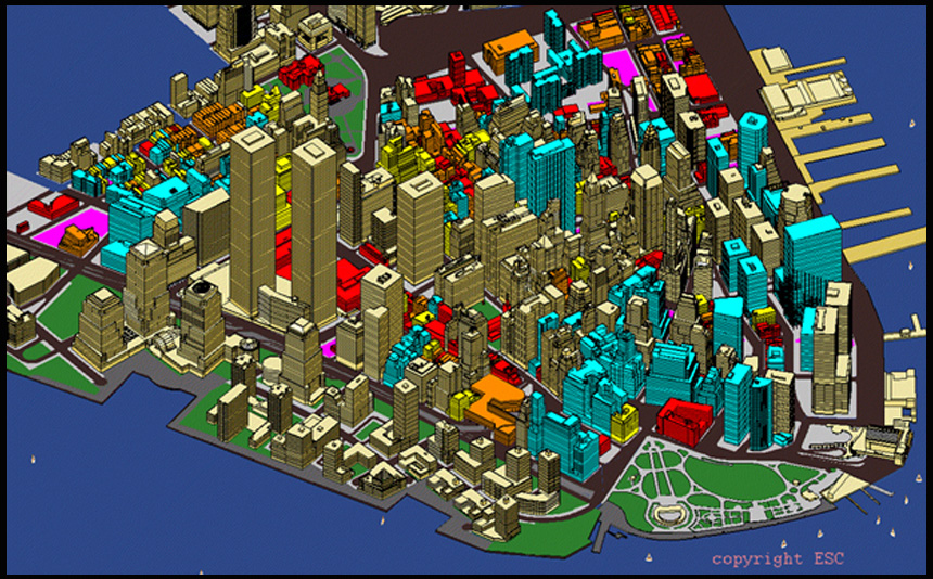 Lower Manhattan and Civic Center: 3-D Digital Model/GIS