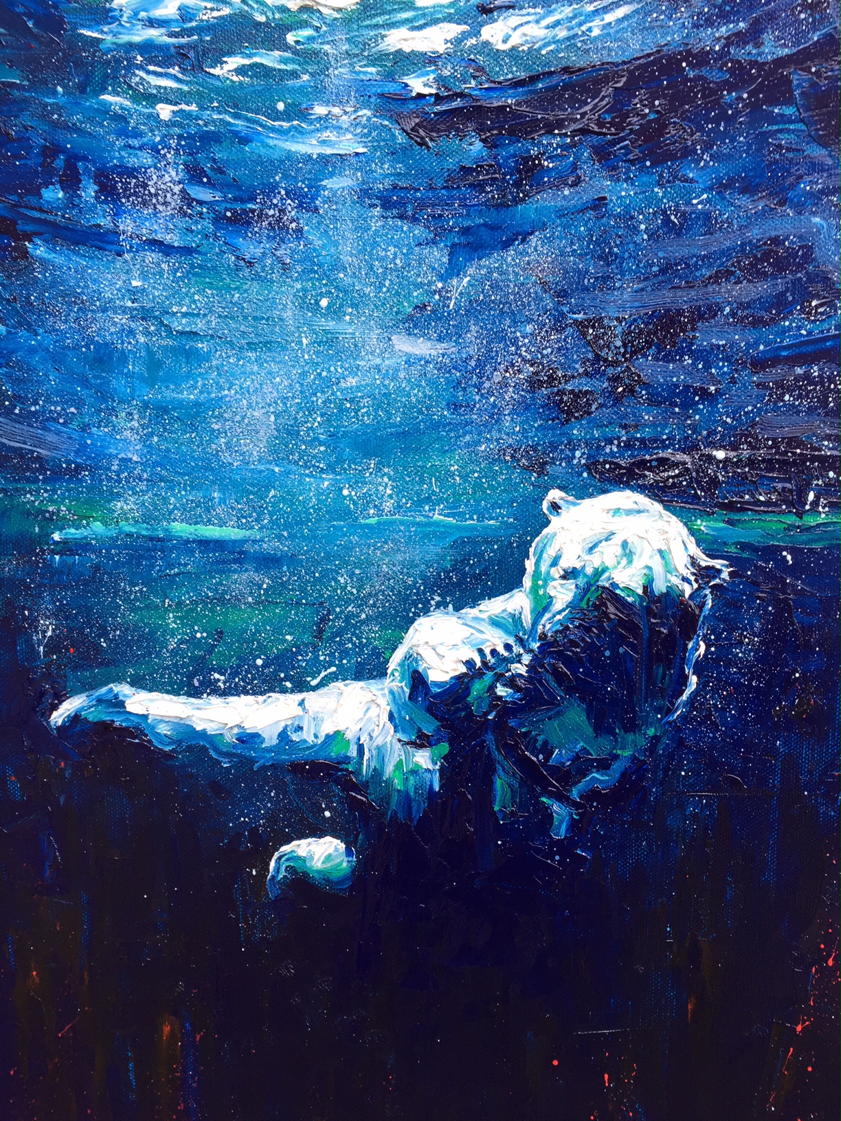 UNDERWATER EXPLORER *SOLD* Prints available Oil on Canvas Board 457 x 356mm