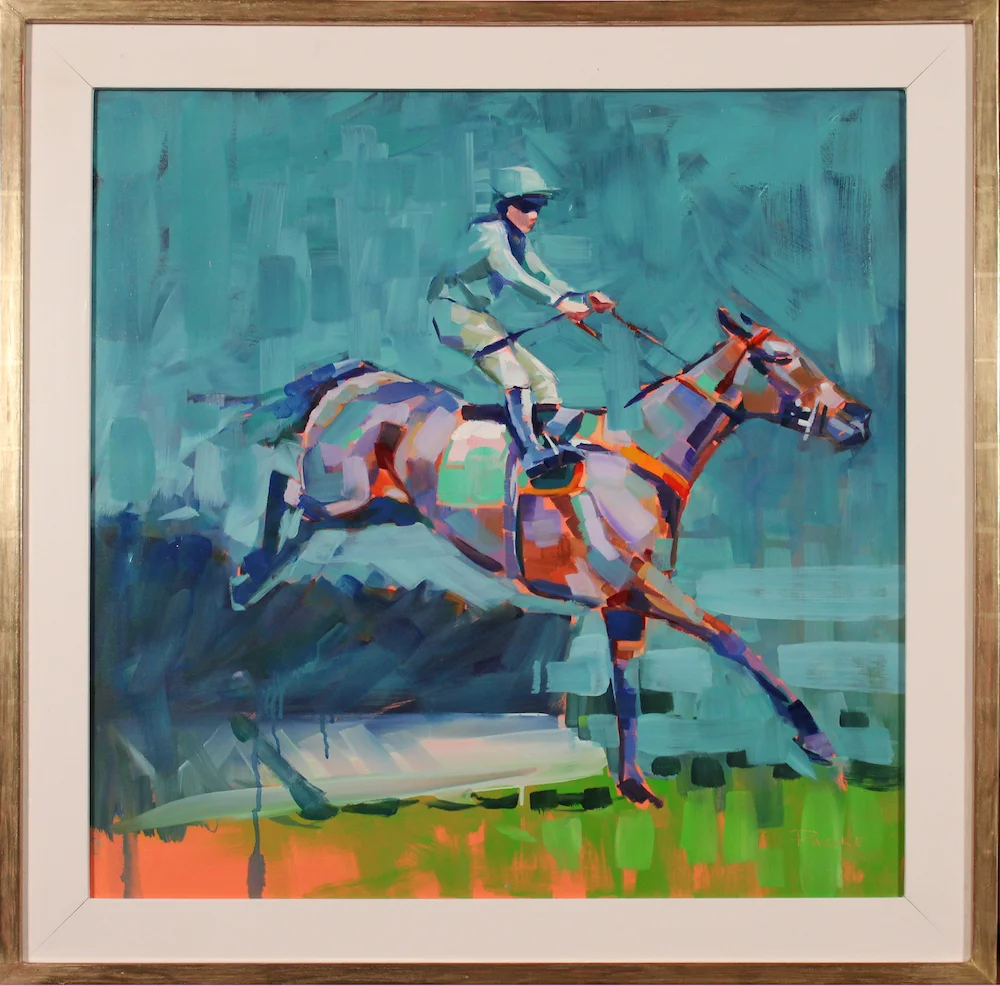 One leg on the ground , Oil on board, 84 x 84 cm * SOLD *