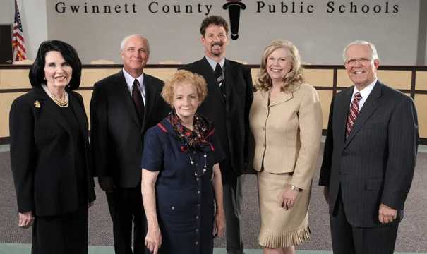 Pictured left to right: Dr. Mary Kay Murphy; Dr. Robert McClure, 2016 Chairman; Louise Radloff, 2016 Vice-Chairman; Daniel Seckinger; Carole Boyce; and CEO/Superintendent J. Alvin Wilbanks.