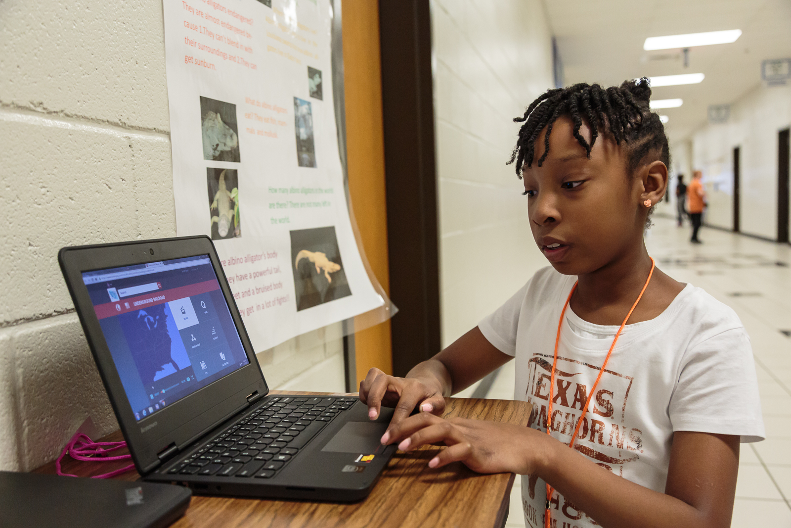    Corey,    a 3rd grade and history enthusiast, enjoyed researching her project on the Underground Railroad. “What I enjoyed most was finding the information with the books and with the BrainPop video because I really like learning about history.” s