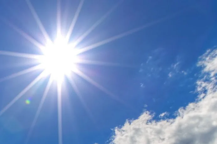 sun in a blue sky