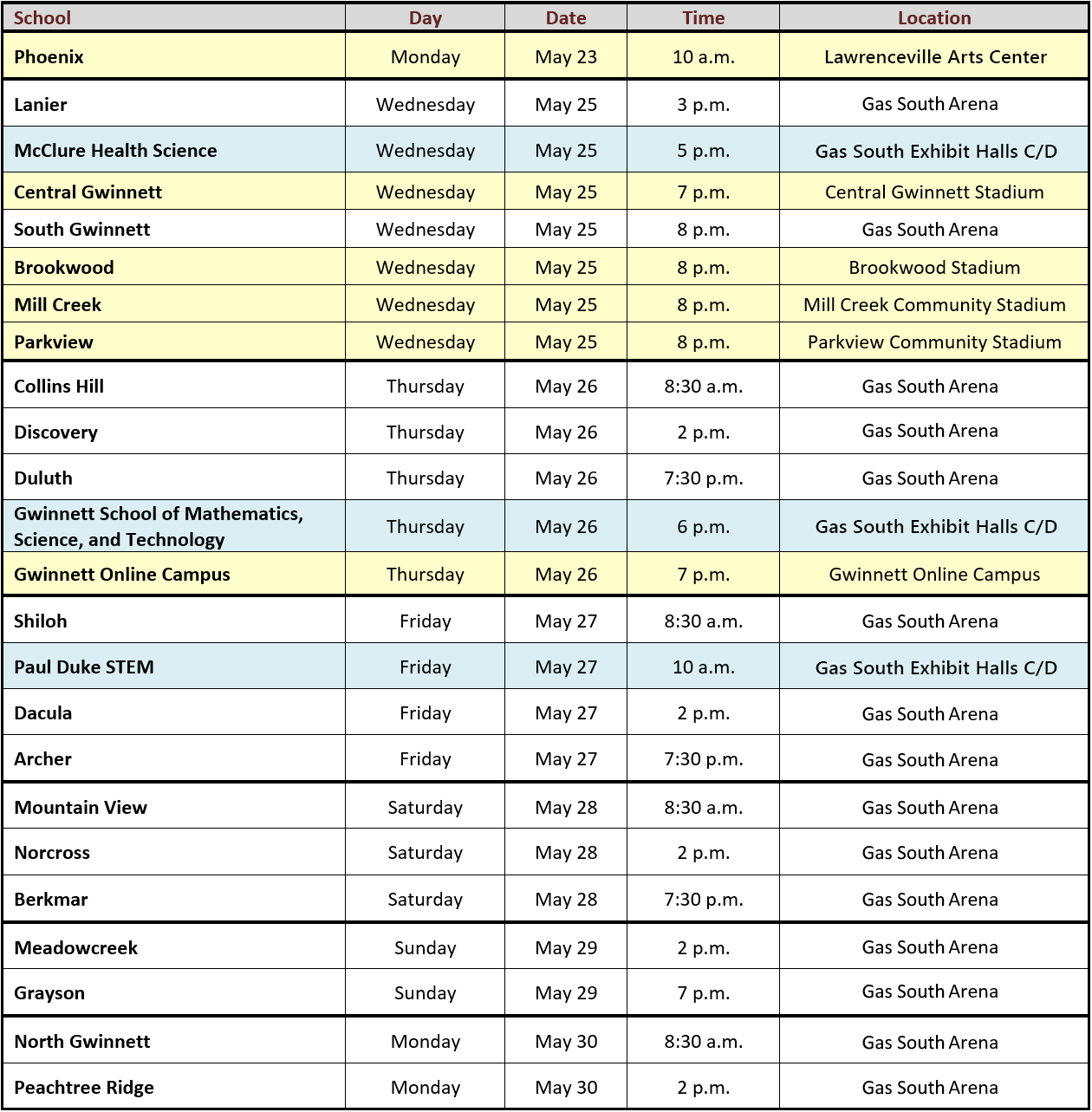 GCPS announces graduation schedule for Class of 2022 — Communique
