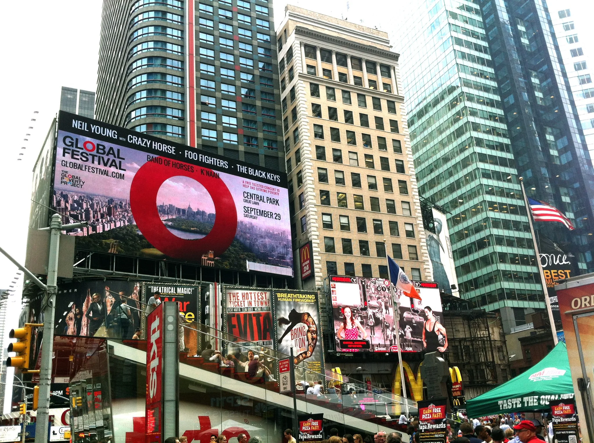 Global Citizen Festival Billboard in Times Square NYC - raising awareness for the End of Extreme Poverty.