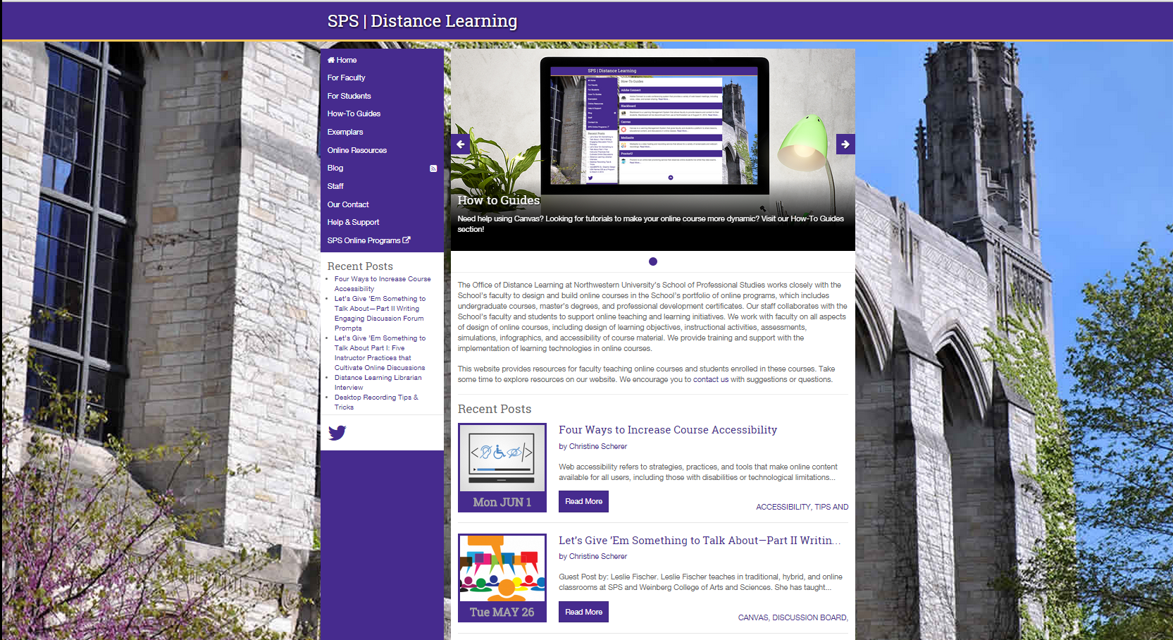 Northwestern University Distance Learning Website