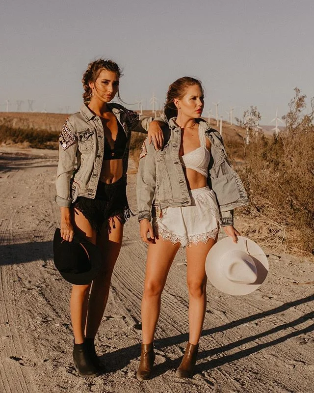 IT&rsquo;S COACHELLA SEASON⚡️😜 Only a week away! // models: @charly.reyy &amp; @sadekatarina | hair: @lotusdenhair, @stylistbethany, @sierradoeshair, &amp; @shergiusti | makeup: @msnancyz | stylist/photographer: me | wearing @thefoxandthemermaid &am