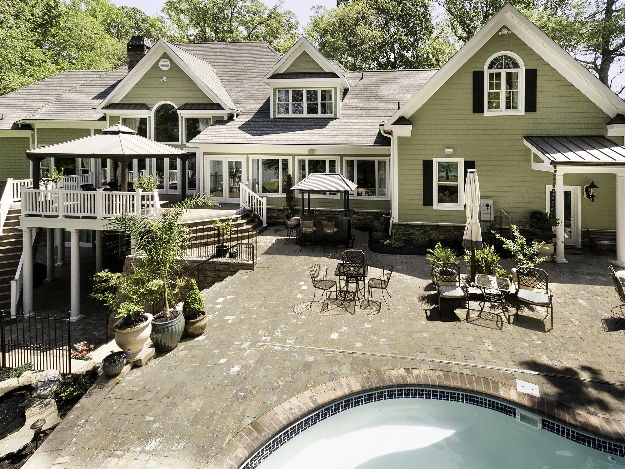 Custom Home with pool. Elevated pole photography. Irving Harris Photography Real Estate Photography