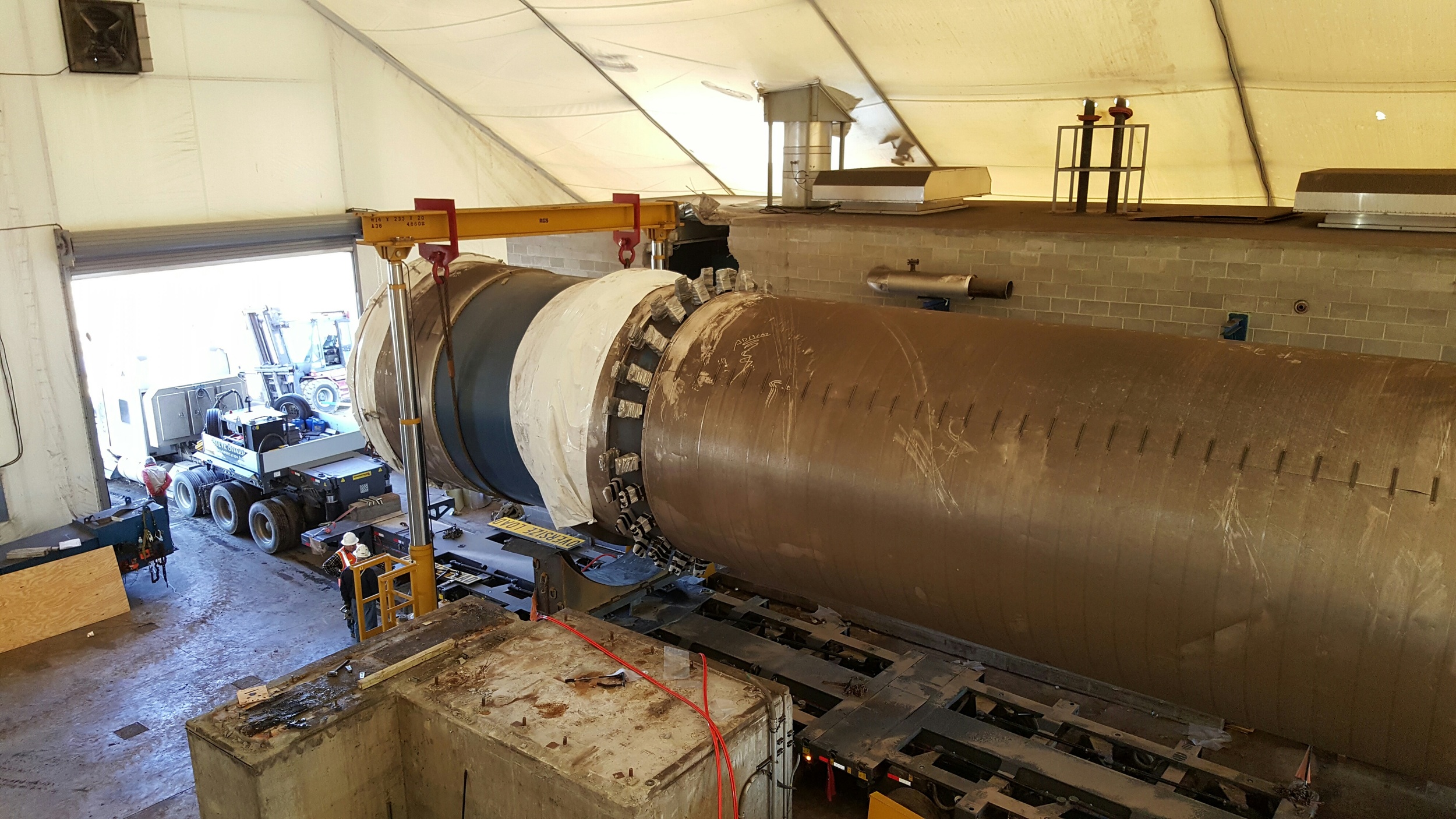   Tear down, rigging and loading of a 243,000 pound "Rotary Steam Tube Dryer."  