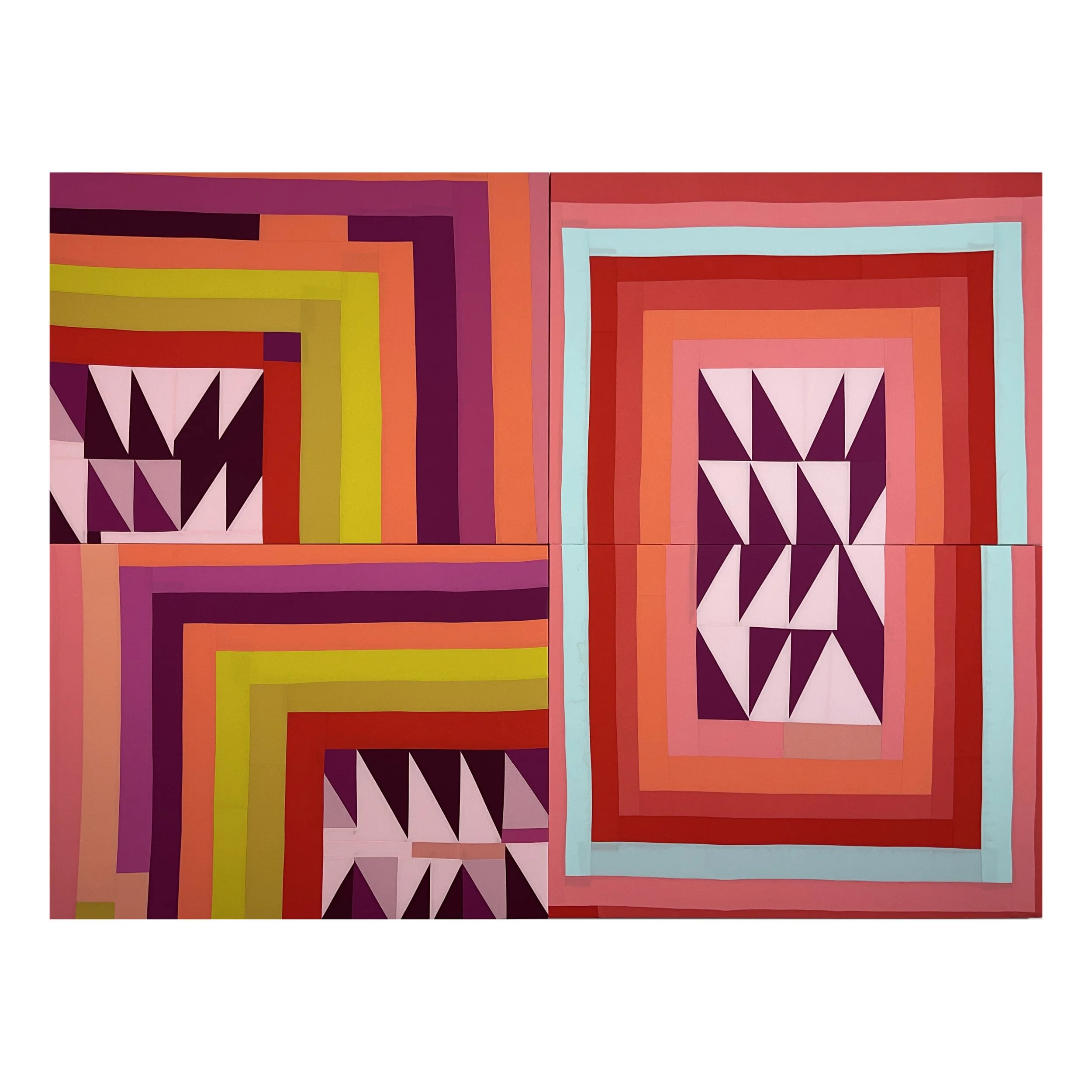  Here's Where Our Pieces Fall Into Place sewn cotton 72" x 96" 2021 