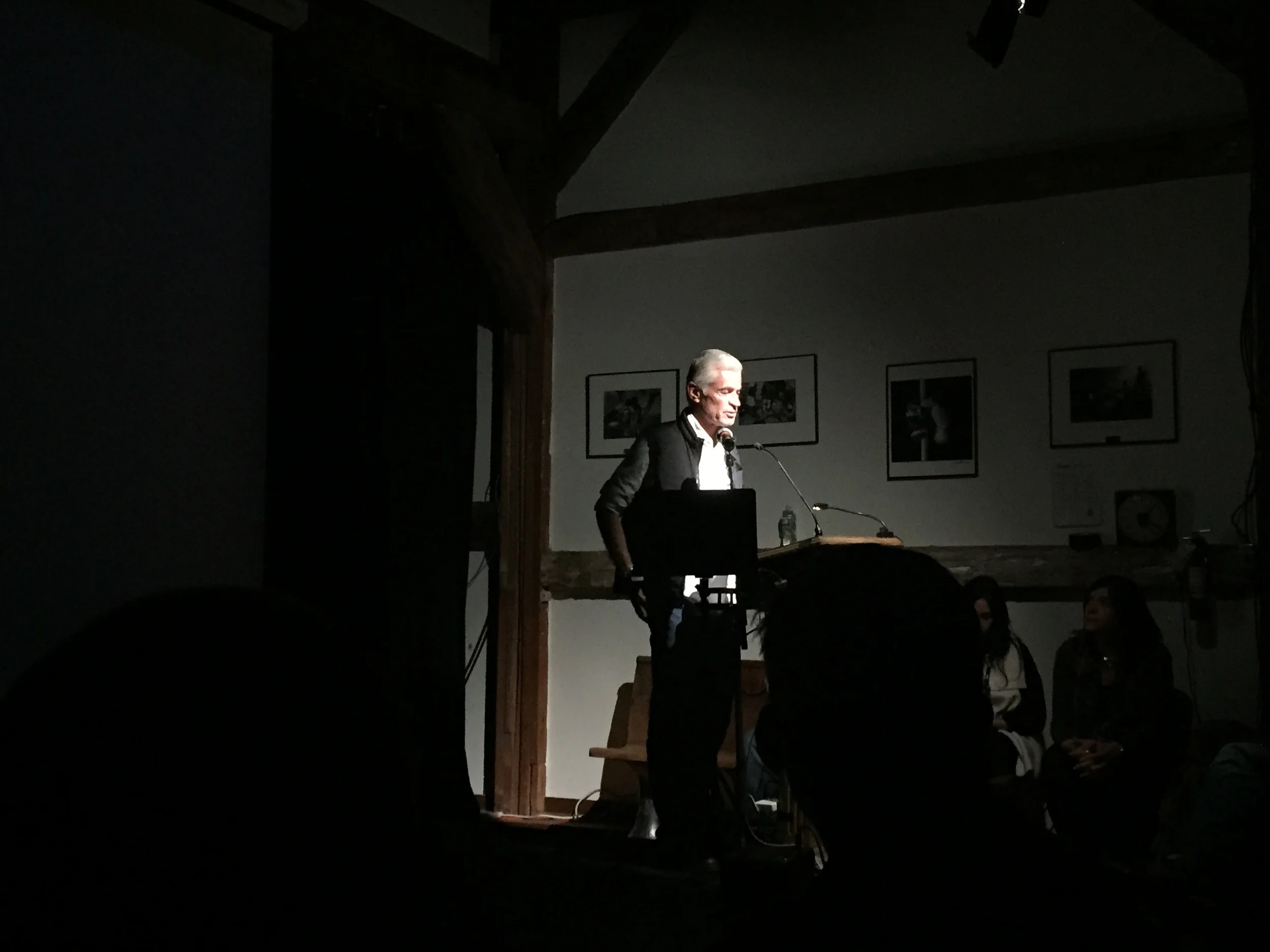 James Nachtwey during his presentation. A living legend! It was amazing to hear and see him talk.